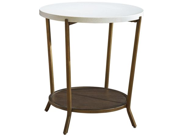Playlist Round End Table in Brown Eyed Girl