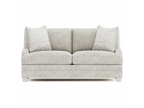 Bernhardt Furniture Plush Rollins Fabric Loveseat in Weathered Bone