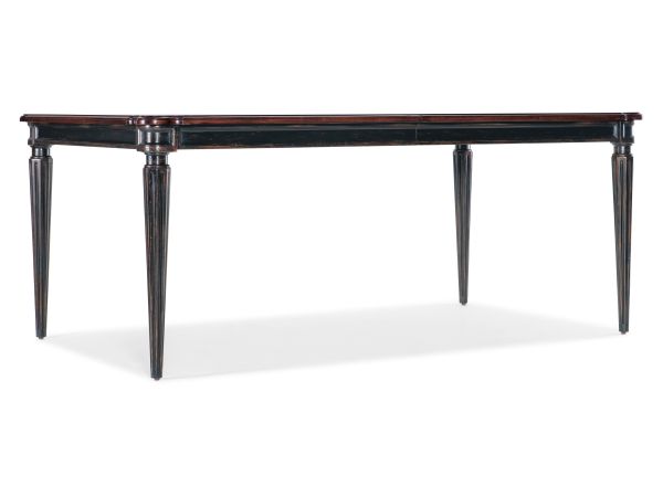 Hooker Furniture Charleston Rectangle Leg Dining Table w-2-22in Leaves in Black Cherry