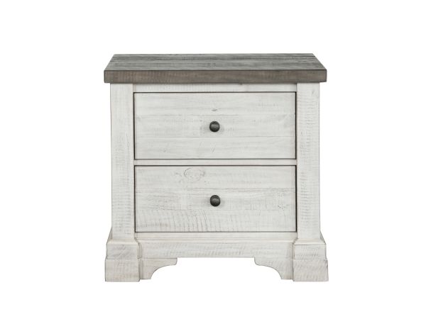 Samuel Lawrence Valley Ridge 2 Drawer Nightstand in Distressed White Finish