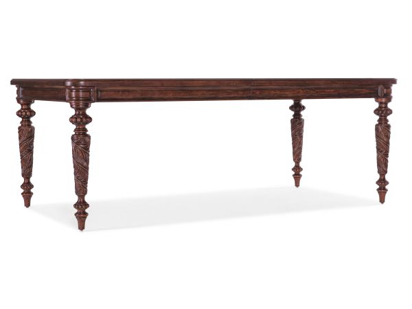 Hooker Furniture Charleston Leg Table with 1-24 in Leaf in Maraschino Cherry