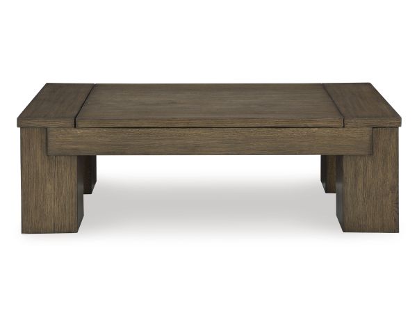 Ashley Furniture Rosswain Lift-Top Coffee Table in Warm Brown