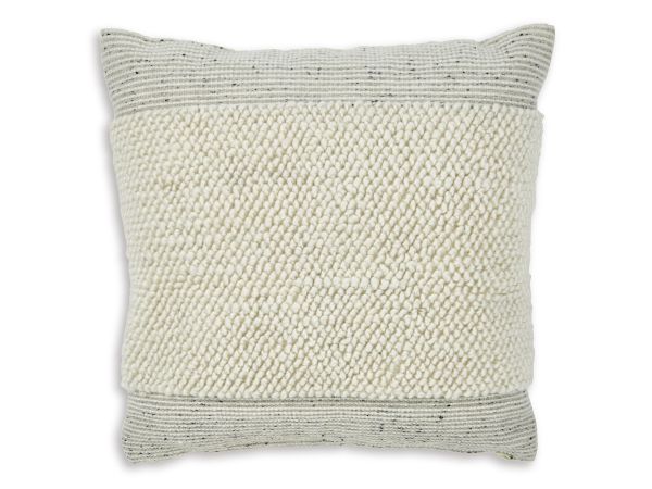 Ashley Furniture Rowcher Pillow (Set of 4) in Gray/White