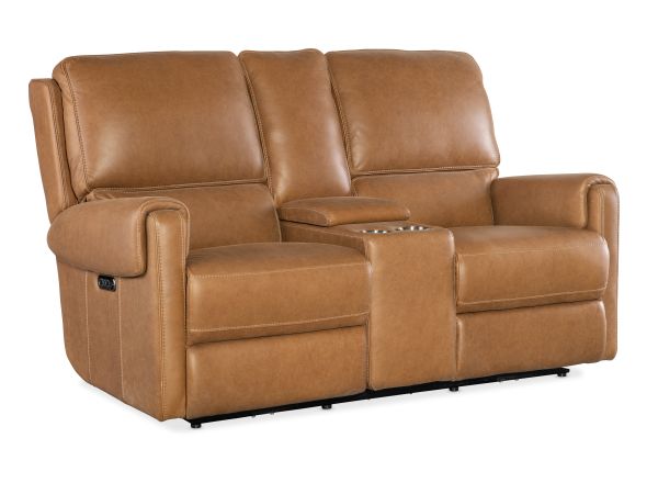 Hooker Furniture Somers Console Loveseat with Power Recline & Power Headrest