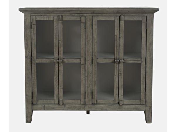 Rustic Shores 4 Door Accent Cabinet in Stone