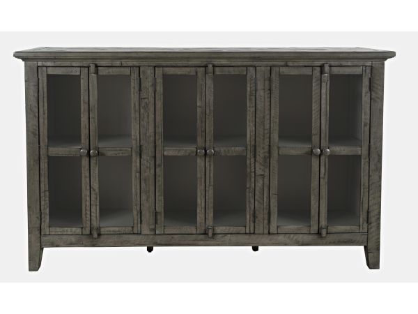 Rustic Shores 6 Door Accent Cabinet in Stone