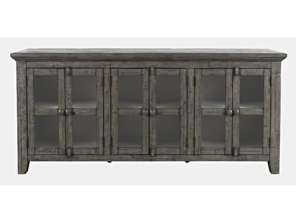 Rustic Shores 6 Door Low Accent Cabinet in Stone