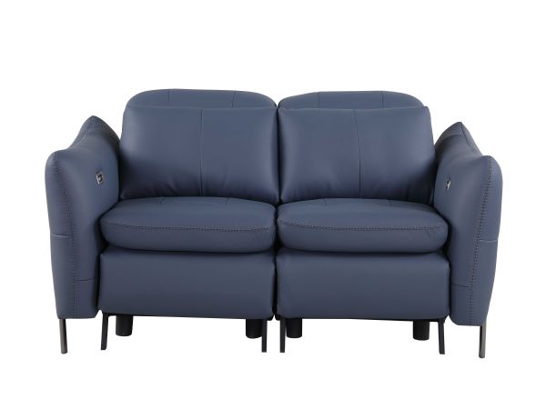 Chintaly Imports Sacramento Contemporary One-touch Reclining Modular Love Seat in Blue