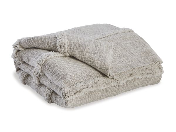Ashley Furniture Samsen Throw (Set of 3) in Linen