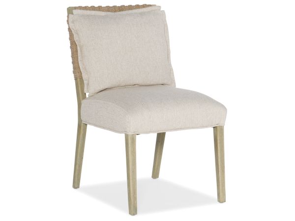 Hooker Furniture Surfrider Woven Back Side Chair in Driftwood