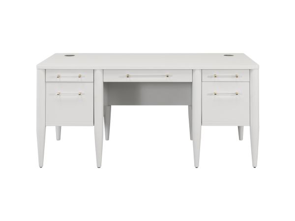 Shasta Contemporary 66″ W Half Pedestal Desk in White