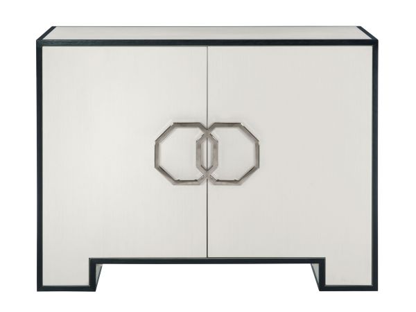 Bernhardt Furniture Silhouette Door Chest in Eggshell/Onyx