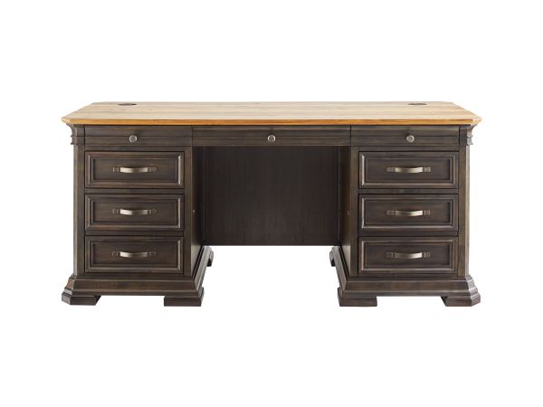 Sonoma 68″ W Double Pedestal Desk in Dark Roast 