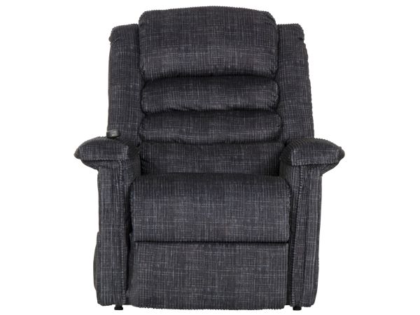 Soother Power Lift Full Lay-Out Recliner w/Heat & Massage in Smoke