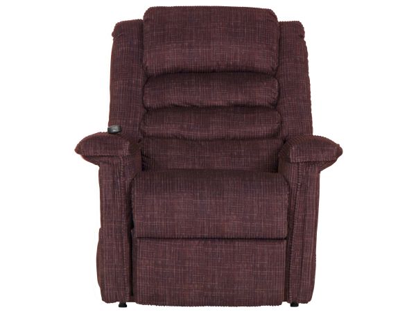 Soother Power Lift Full Lay-Out Recliner w/Heat & Massage in Wine