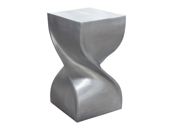 Diamond Sofa Spire Square Accent Table in Casted Aluminum in Nickel