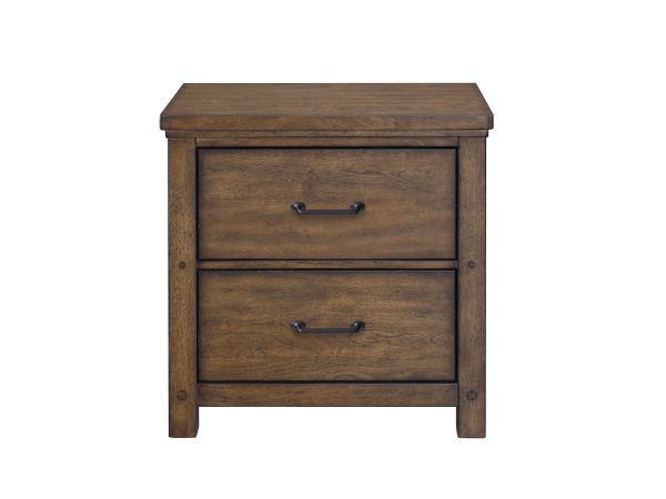 Samuel Lawrence Cambridge 2-Drawer Nightstand with USB in Rich Warm Brown finish