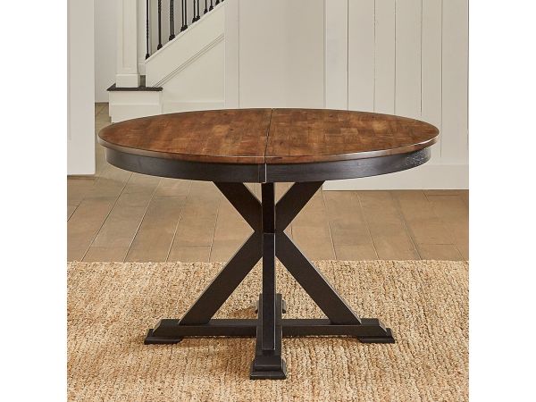A-America Stormy Ridge Oval Extension Dining Table in Chickory Black 