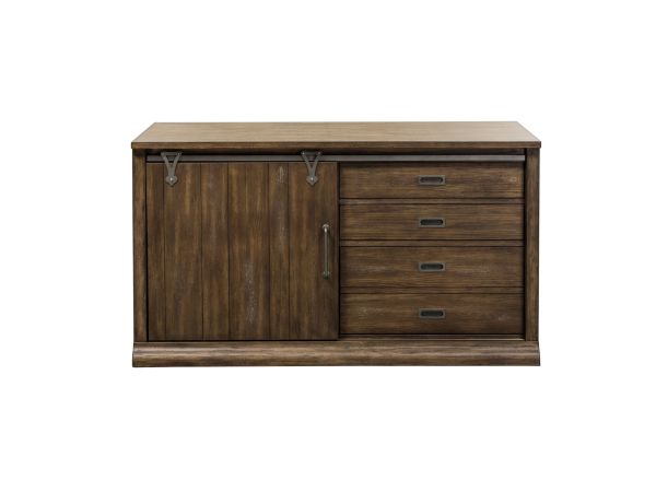 Liberty Furniture Stone Brook Computer Credenza in Rustic Saddle