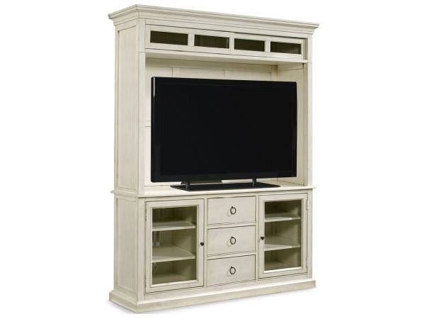 Summer Hill Entertainment Console with Hutch in Cotton