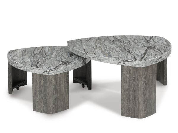 Ashley Furniture Surmour Stacked Coffee Table in Gray/Brown