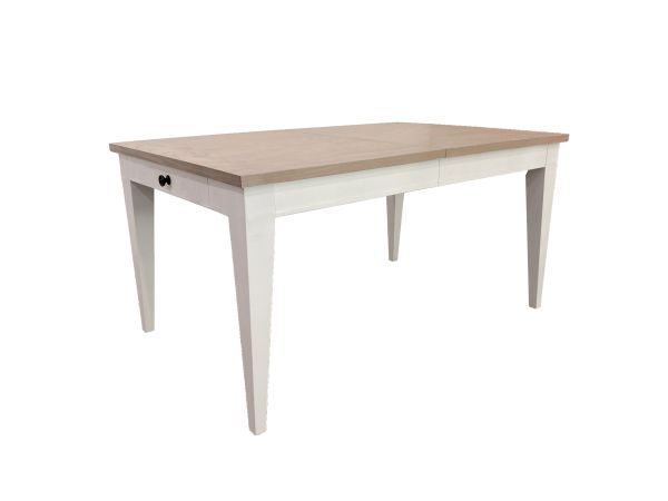 Americana Modern 60 In. Rectangular Extendable Dining Table in Cotton