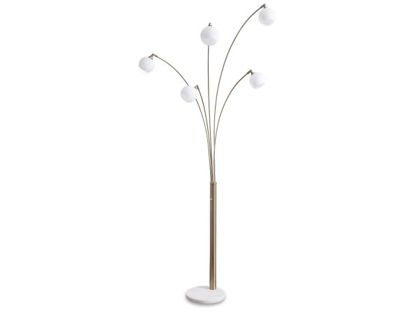 Ashley Furniture Taliya Arc Lamp in Champagne/White