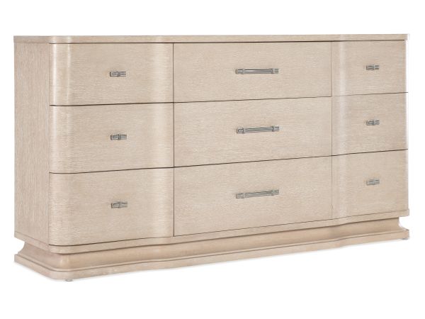 Hooker Furniture Nouveau Chic Nine Drawer Dresser in Light Wood