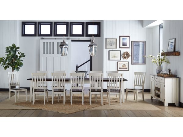 A-America Toluca 3-Leaf Extension Table Dining Room Set - Chalk 