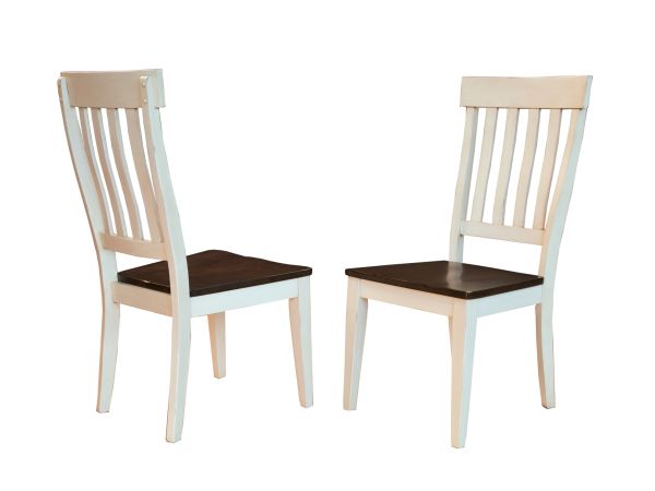 A-America Toluca Slatback Side Chair W/ Wood Seat in Chalk 