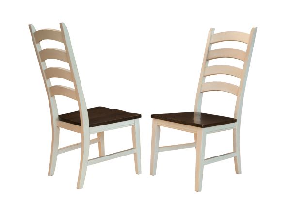 A-America Toluca Ladderback Side Chair W/ Wood Seat in Chalk 