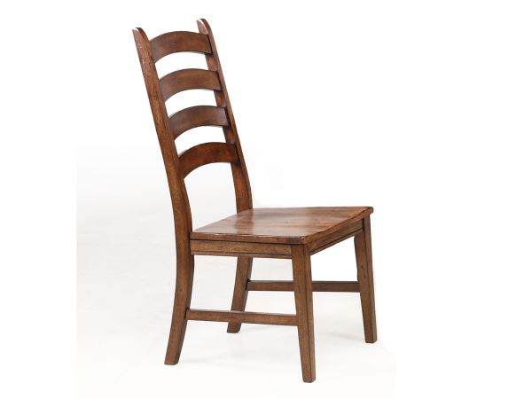 A-America Toluca Ladderback Side Chair W/ Wood Seat in Rustic Amber 