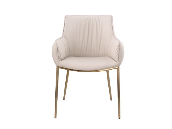 Chintaly Imports Tracy Club Style Arm Chair w/ Golden Legs in Taupe
