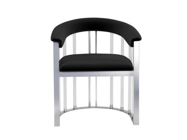 Chintaly Imports Trisha Contemporary Steel & Solid Acrylic Arm Chair - 1 Per Box in Black