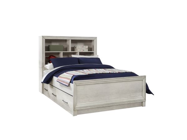 Samuel Lawrence Riverwood Twin Bookcase Bed with Trundle in Gray