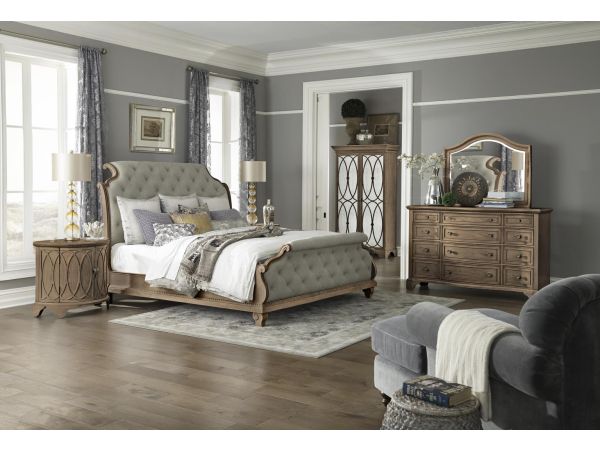 Jasper County Honeysuckle Upholstered Bedroom Set - Stately