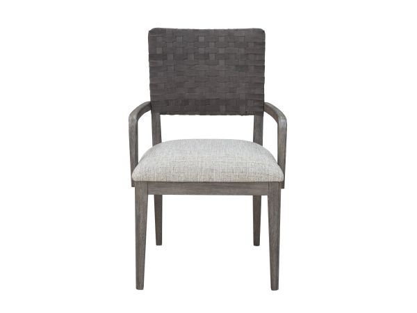 Drew & Jonathan Griffith Woven Back Arm Chair in Light Wood