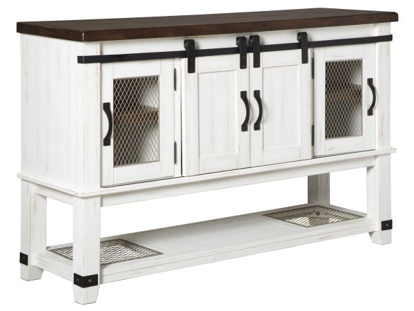 Ashley Furniture Valebeck Dining Server in White/Brown