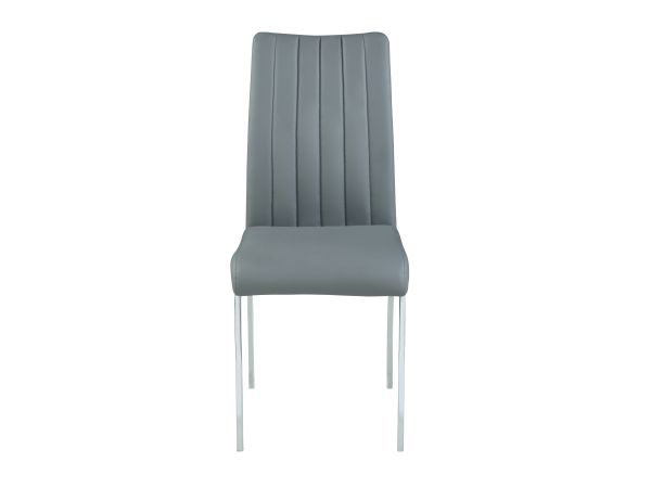 Chintaly Imports Vanessa Channel-Back Side Chair in Gray