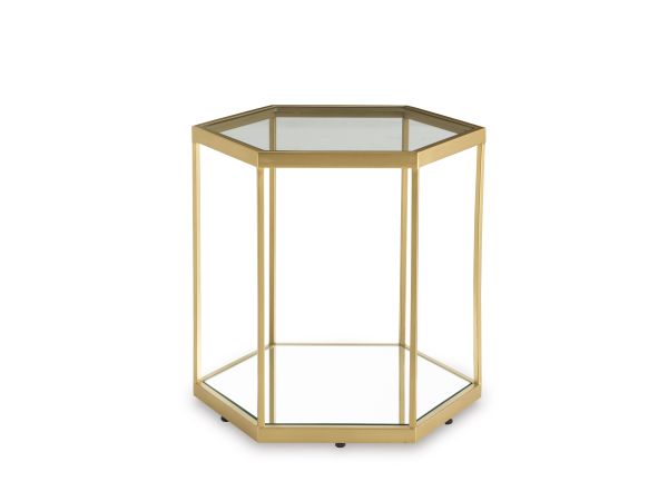 Ashley Furniture Veerwick Accent Coffee Table in Gold Finish
