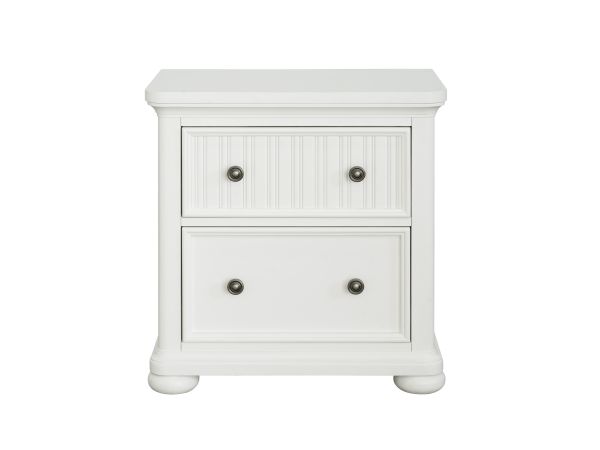 Samuel Lawrence Savannah 2-Drawer Nightstand with USB - White Finish in White Finish