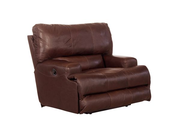 Wembley Power Headrest w/Lumbar Lay Flat Recliner in Walnut