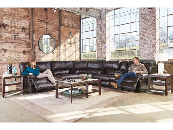 Catnapper Wembley Sectional Mnaual in Steel