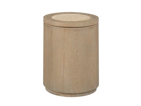 American Drew Windover Gatner Round Drum Table in Sand