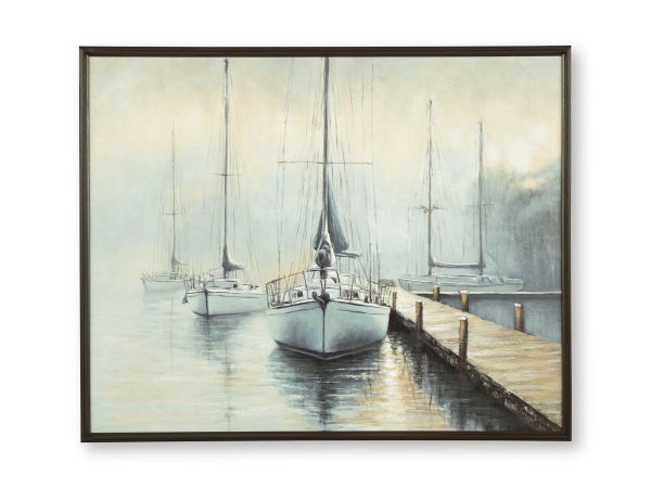 Ashley Furniture Worthney Wall Art in Blue/White/Brown