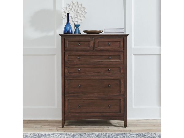 A-America Westlake 6-Drawer Chest in Cherry Brown 