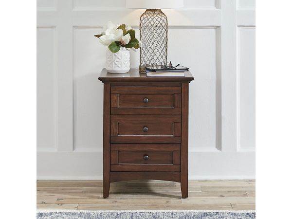A-America Westlake 3-Drawer Nightstand in Cherry Brown 