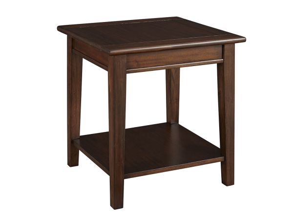 A-America Westlake End Table With Shelf in Cherry Brown 
