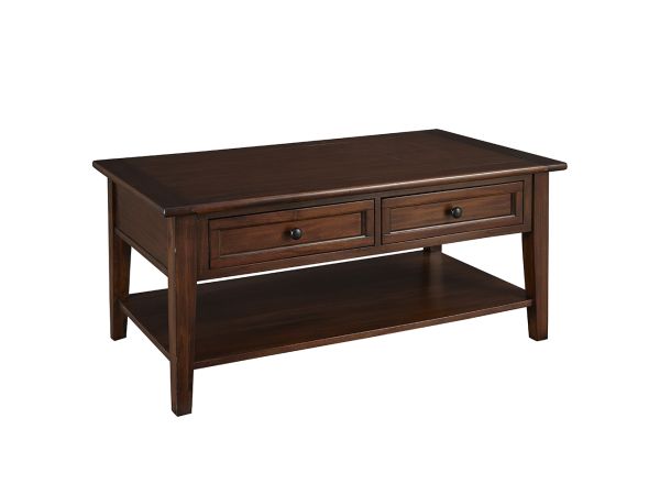 A-America Westlake Rect. 2 Drawer Cocktail Table in Cherry Brown 
