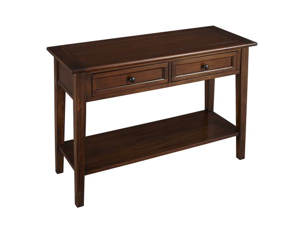 A-America Westlake 2 Drawer Sofa Table in Cherry Brown 